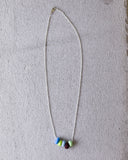 Aqua Lime and Grape Mini Bead Necklace
