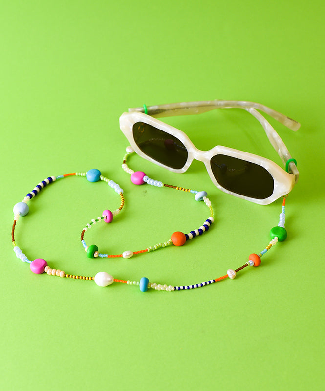 Raspberry and Lime Beaded Eyewear Chain