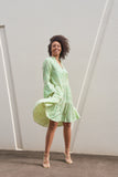 Emily Green x Kholo - Phoebe Tier Dress in Pastel Lime