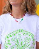 Glass + Clay Necklace in Rainbow