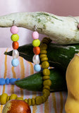 Splits Beaded Pearl Drop Earrings - Caramel, Powder Blue and Wasabi