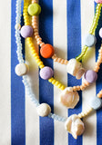 Splits - Glass and Clay Necklace in Champagne, Lilac and Dandelion