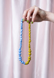 Splits Beaded Necklace - Hyacinth and Mustard