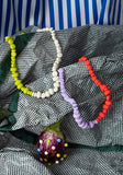Splits Beaded Necklace in Wasabi Green and Bone