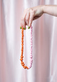 Splits Beaded Necklace - Caramel and Rose Pink