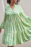 Emily Green x Kholo - Phoebe Tier Dress in Pastel Lime
