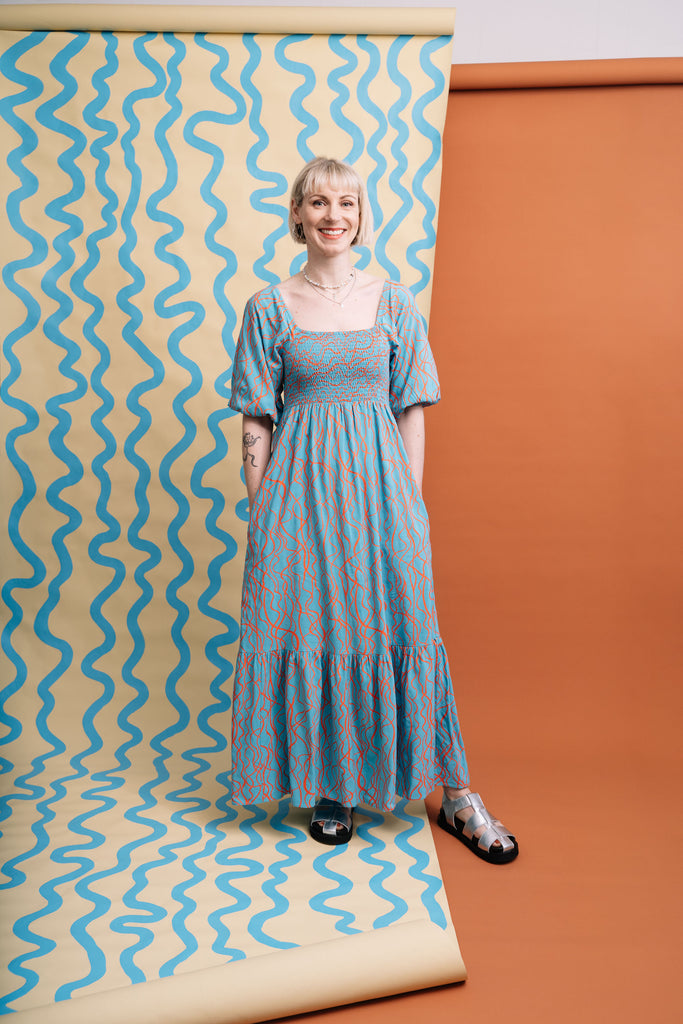 Emily Green x Kholo -  Milly Dress in Aquarius