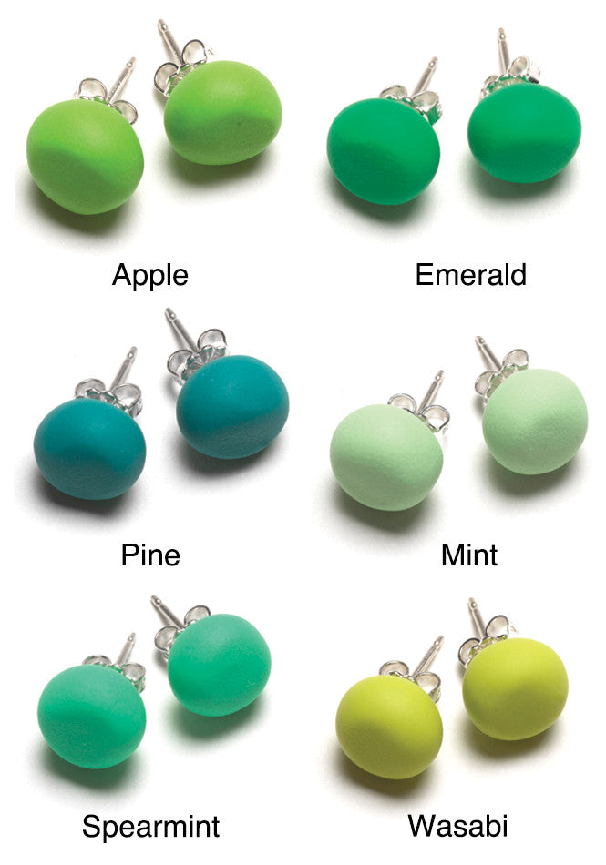 Green Tone Stud Earrings