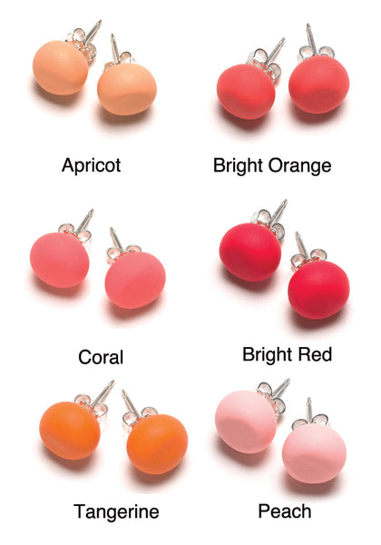 Red and Orange Tone Stud Earrings