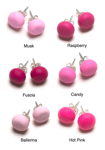 Pink Tone Stud Earrings