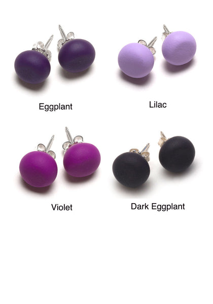 Purple Tone Stud Earrings