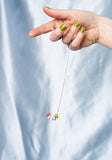 Splits Mini Bead Necklace - Paprica, Lilac and Hyacinth
